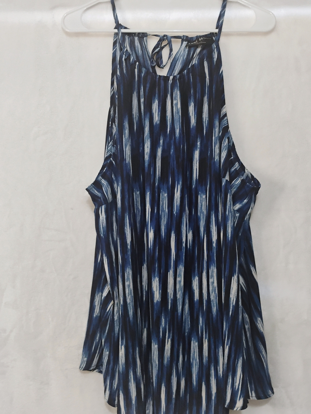 Lane Bryant Halter Tank Top Size 24 Plus Navy White Ikat Sleeveless NEW NWT S